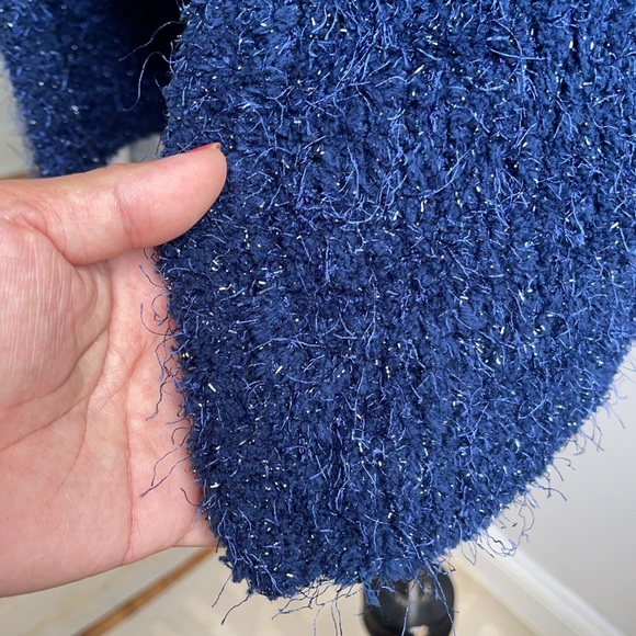 Zara navy eye lash fluffy cardigan - Picture 3 of 6